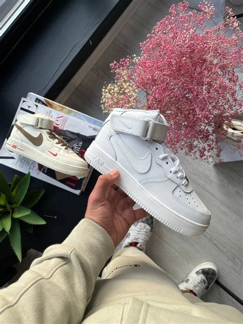 Nike air force 1 white high топ зимние кроссовки найк с мехом белые ...