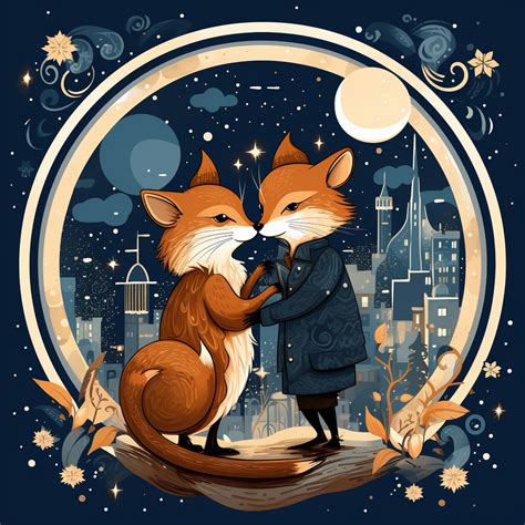 valentine fox cartoon art print  stock photo public domain pictures