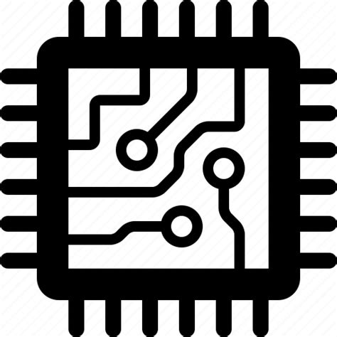 Chip Circuit Computer Cpu Microchip Processor Semiconductor Icon