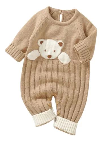 Mameluco Beige Tejido Para Bebes Unisex Con Osito Nuevo Meses Sin Inter S