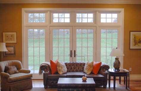 Open Living Room With Large Transom French Doors Living Room Double