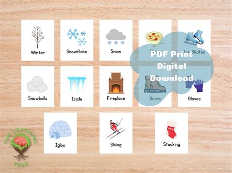 25 Winter Word Flashcards Digital Download Educational Flashcards Etsy