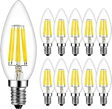 RANBOO Ampoules LED Filament Flamme E14 6W Equivalent 60W Blanc Froid