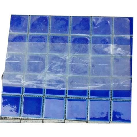 Blue Stone Glass Mosaic Tile For Swimming Pool Tiling Thickness 8