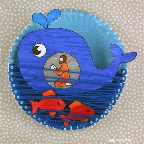 Jonah and the Whale Craft - Paper Plate Bible Craft - Coloring Craft ...