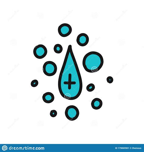 Alcohol Gel Hand Sanitizer Doodle Icon Vector Illustration Stock