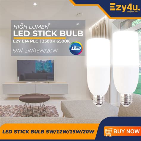 [𝟱𝗪 𝟭𝟮𝗪 𝟭𝟱𝗪 𝟮𝟬𝗪] Led Stick Corn Bulb E27 E14 Plc Daylight Energy Saving