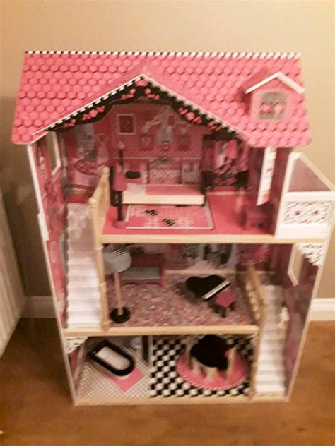 SMYTHS barbie dolls house including furniture etc in exellent clean ...