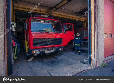 Fire Engine Garage Fire Department — Stock Photo © gorgev #322880506