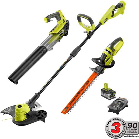 Ryobi ONE+ Lithium+ 18-Volt Lithium-Ion Cordless Trimmer/Blower/Hedge ...