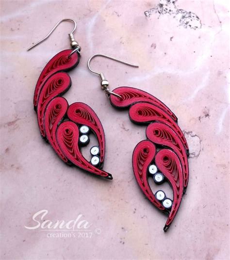 Quilled Paper Earrings Handcrafted Jewelry By Sanda Dragot