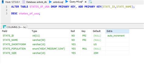 Mariadb Alter Table Compound Primary Key