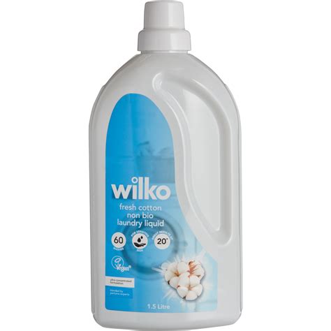 Wilko Laundry Liquid Fresh Cotton Non Bio Washes Litre Uk