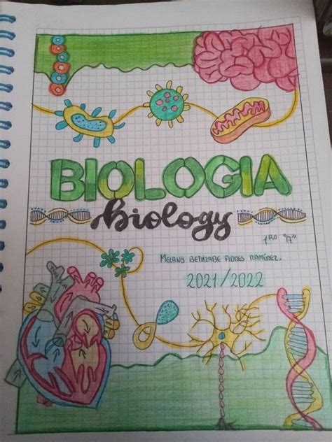 Portadas de biología bonitas ideas fáciles