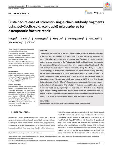 PDF Sustainedrelease Of Sclerostin Singlechain Antibody Fragments