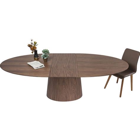 Ovaal Uitschuifbare Eettafel Walnootkleur Cm X Cm Extendable