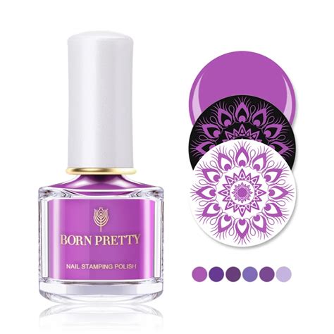 BORN PRETTY Purple Series Nail Stamping Polish 6ml Pure Color Printing