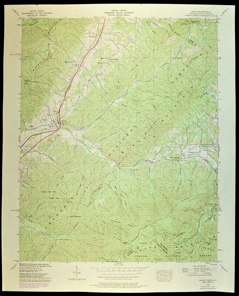 Uncoi Map Of Cherokee National Forest Tennessee Large Topographic