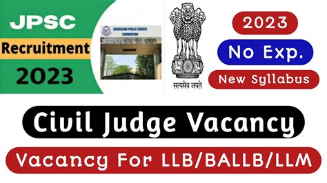 Civil Judge 2023 In Jharkhand LLB Jobs 2023 Freshers Legal Jobs