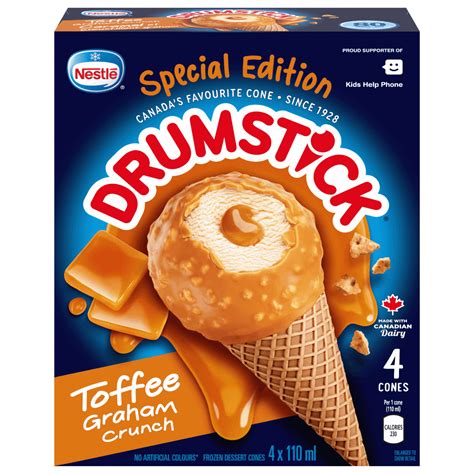 DRUMSTICK TOFFEE GRAHAM CRUNCH Frozen Dessert Cone | Made with nestle