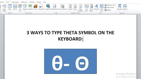 How To Type Theta Symbol In Microsoft Word Using Keyboard Shortcuts