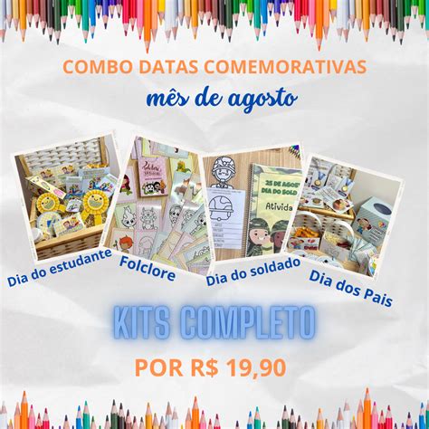 Kit Datas Comemorativas M S De Agosto Flavia Cristiana Rodrigues