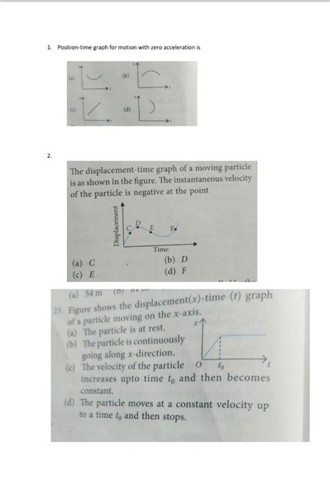 Position Time Graph For Motion With Zero Acceleration Is The Displacem