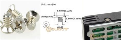 DSLRKIT 6 32 6 32 X 1 4in Flat Head Screw For 3 5in Hard Drive Hot Swap