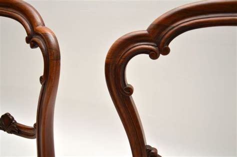 Set Of Antique Victorian Rosewood Balloon Back Dining Chairs