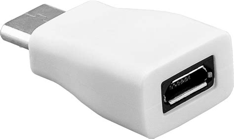 Adapter wtyk USB C gniazdo microUSB Biały