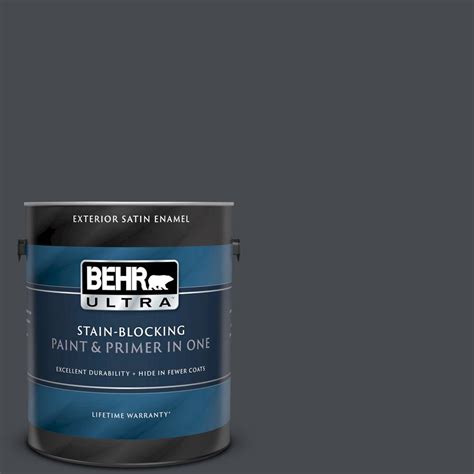 BEHR ULTRA 1 Gal N500 7 Night Club Satin Enamel Exterior Paint And