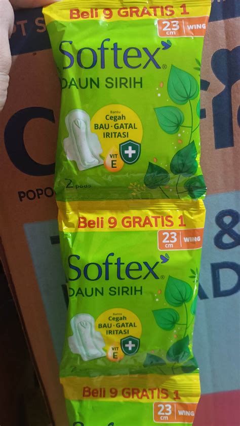 Softex Daun Sirih Slim Wing Pembalut Wanita 23 Cm Kemasan Renceng Isi