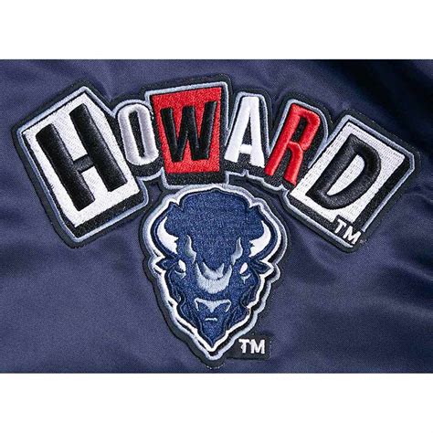 Full-Snap Navy Satin Howard University Homecoming Rib Jacket