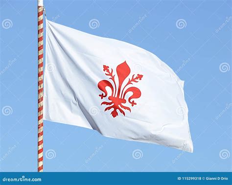 Flag of Florence with Red Lily Stock Photo - Image of historic, lily ...