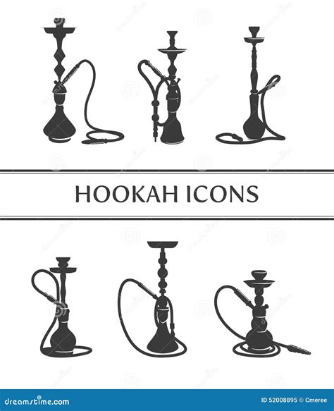 Hookah Icons Stock Vector Illustration Of Shape Silhouette 52008895