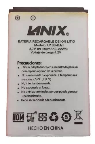 Batería Lanix Para Ilium U100 100 Original Garantia Meses sin interés