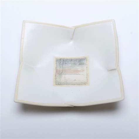 Gwen Friedman Origami Square Plate Gardiner Museum Shop