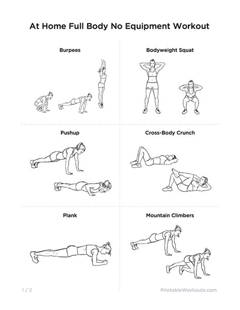 Printable Workout Plans For Beginners At Home - WorkoutWalls