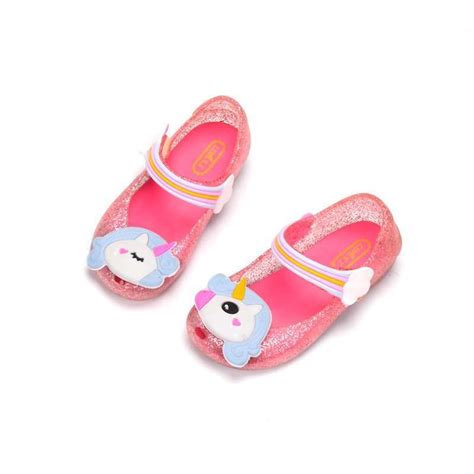 Pink Unicorn jelly shoes Pink & Black Unicorn jelly Glittery Kids shoes for 4 Seasons