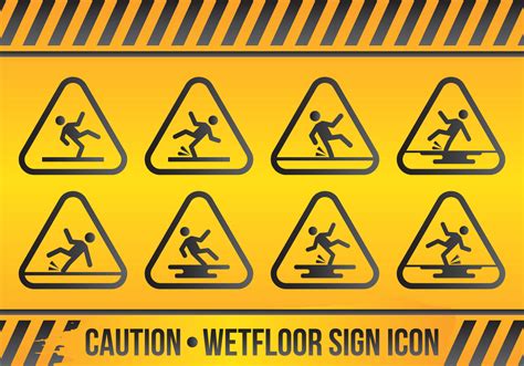 Wet Floor Sign Icon Set 141180 Vector Art at Vecteezy