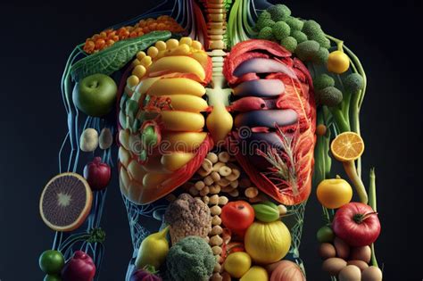 Healthy Nutrition And Diet Concept Human Body Made Of Fresh Fruits And