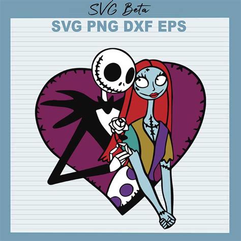 Jack And Sally Svg Cut Files For Silhouette Studio Handmade Products Craft