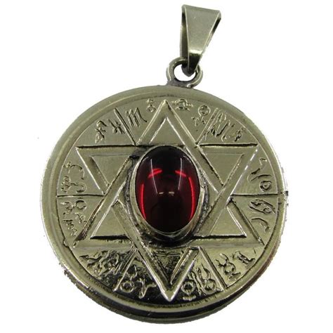 Amuleto Estrella 6 Puntas Atrae Y Repele Piedra Roja C Tetragramaton 3