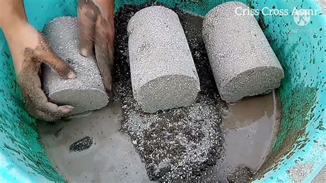 Crunchy Soft Grainy Sand Cement Cylinders Water Crumblingsatisfying