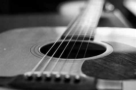 Fotos Gratis En Blanco Y Negro Guitarra Acustica Guitarra De