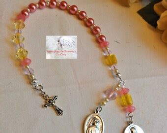 Divine Mercy Chaplet/Prayer Beads/Green & Milk