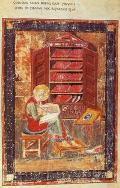 The prophet Ezra as a scribe, from the Codex Amiatinus, an Anglo-Saxon manuscript illuminated in ...