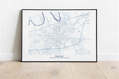 Carlisle PA Map Pittsburgh Map Company - Etsy