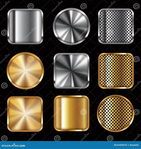 Metallic Buttons Stock Vector Illustration Of Platinum 61029375