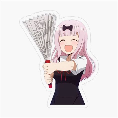 Fujiwara Chika Newspaper Fan Sticker By Akshitamishra In 2021 Anime